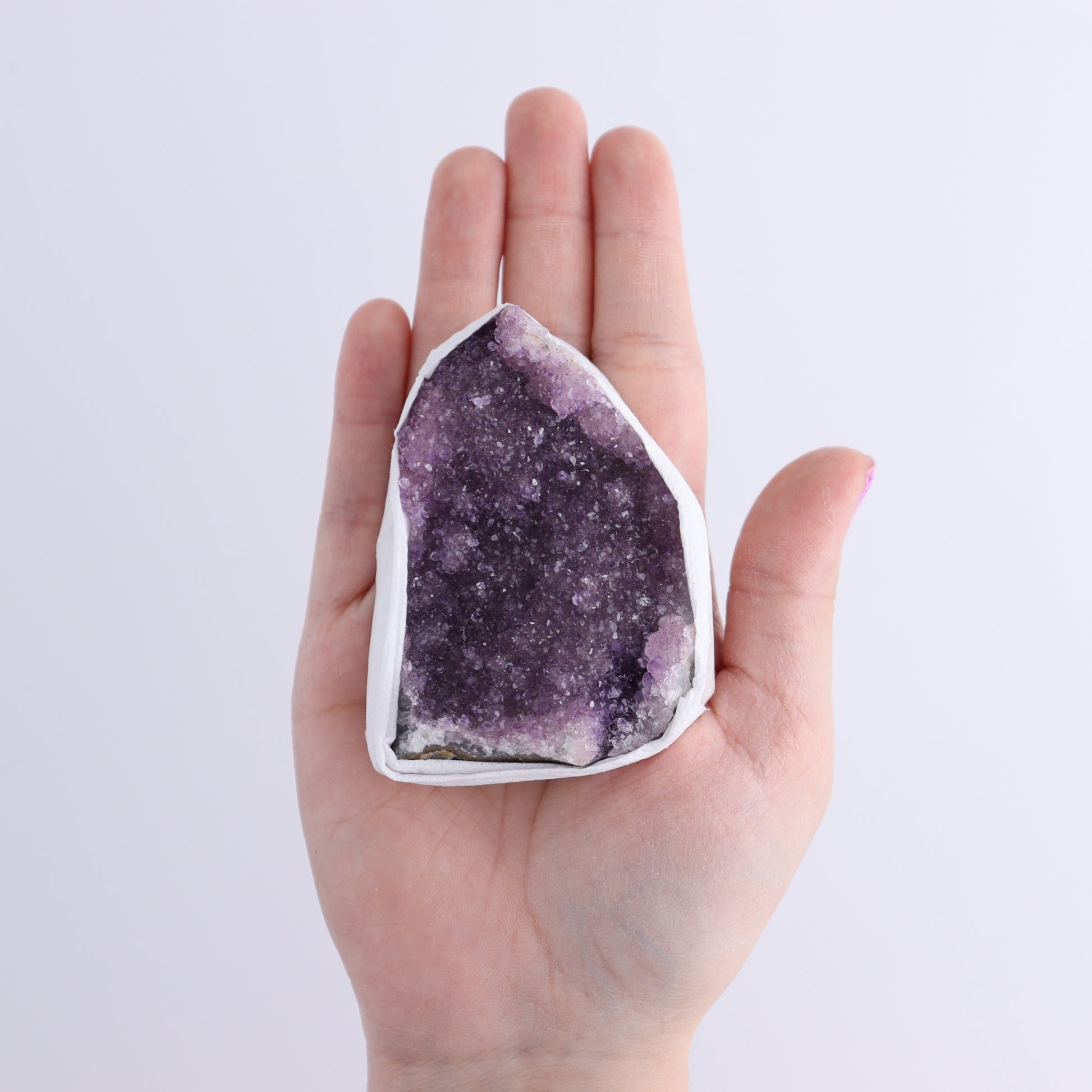 Uruguay Rainbow Amethyst Clusters Flat of 17 - Expert Wholesale and Supplier of Wholesale Crystals & Bulk Gemstones, ["Amethyst","Clusters","Rainbow Amethyst","Sugar Rainbow Amethyst","Uruguay"]