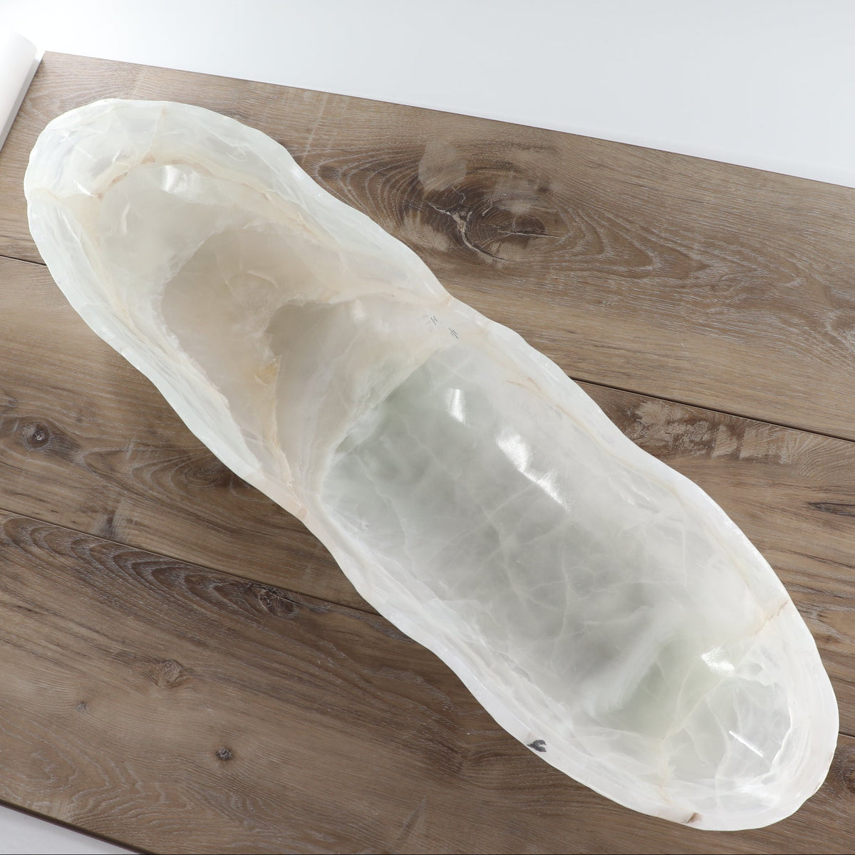Mexican Onyx/Calcite Canoe Bowl 32"