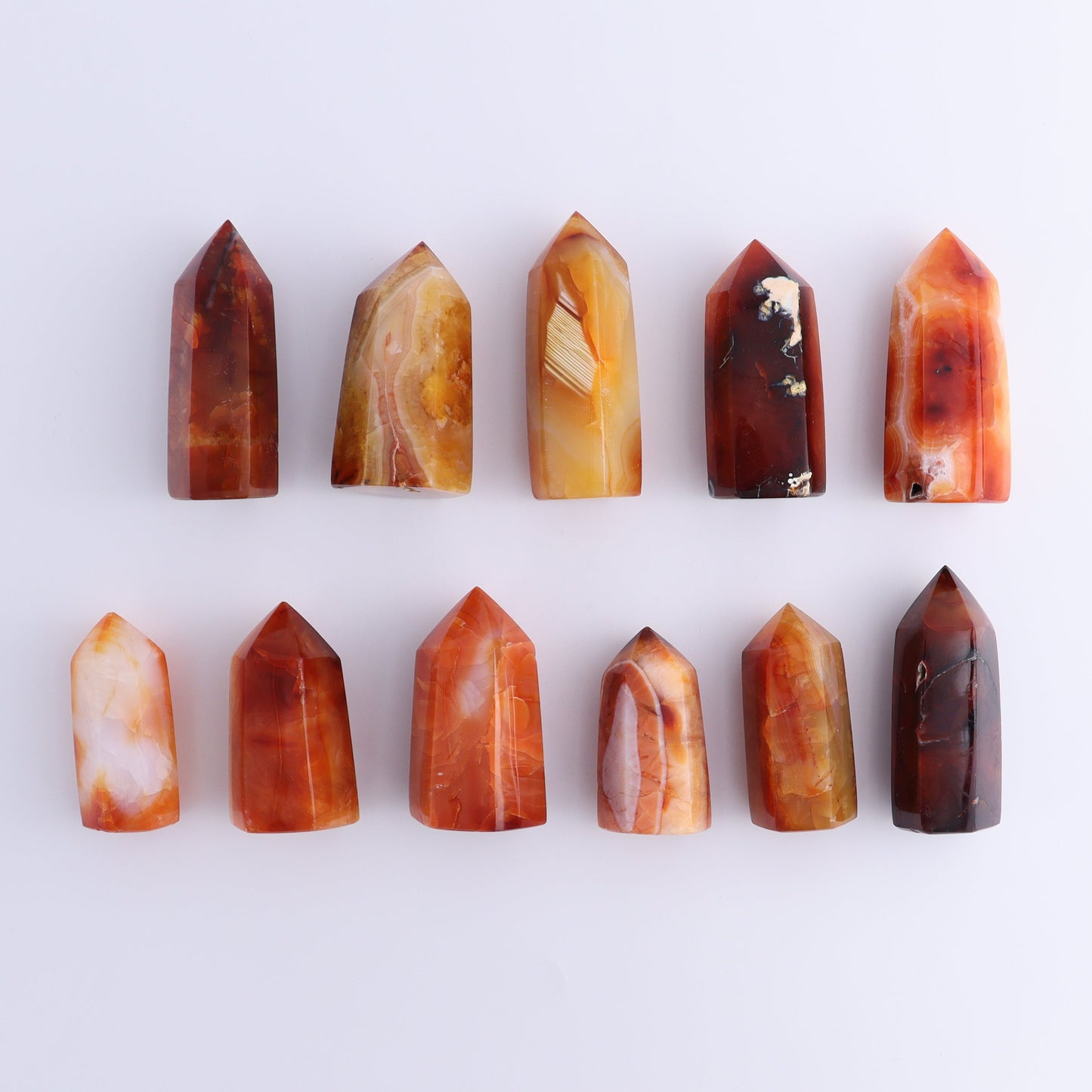 Carnelian Towers Set of 11 - Expert Wholesale and Supplier of Wholesale Crystals & Bulk Gemstones, ["carnelian","Madagascar","Towers"]