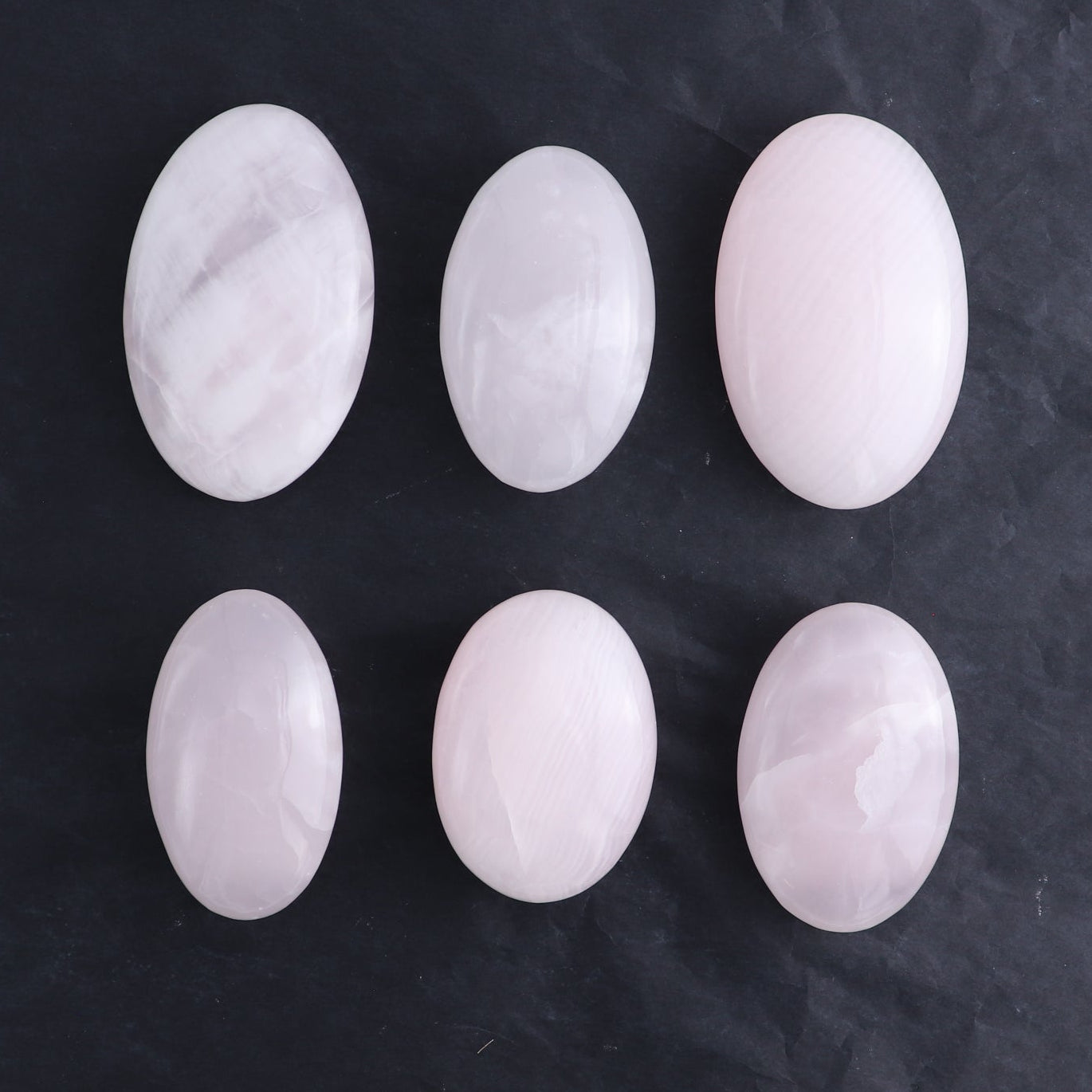 Pink Mangano Calcite Palm Stone Set of 6