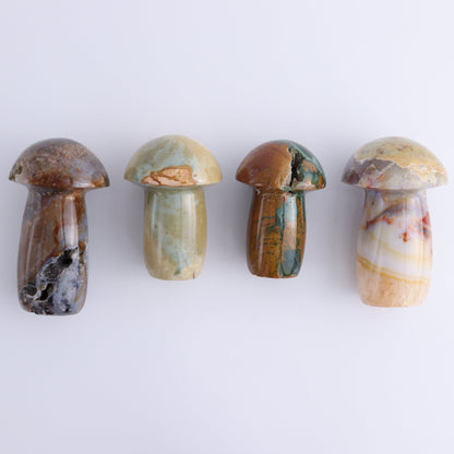 Ocean Jasper Mushrooms Set of 8 - Expert Wholesale and Supplier of Wholesale Crystals & Bulk Gemstones, ["jasper","Madagascar","Mushrooms","Ocean Jasper"]
