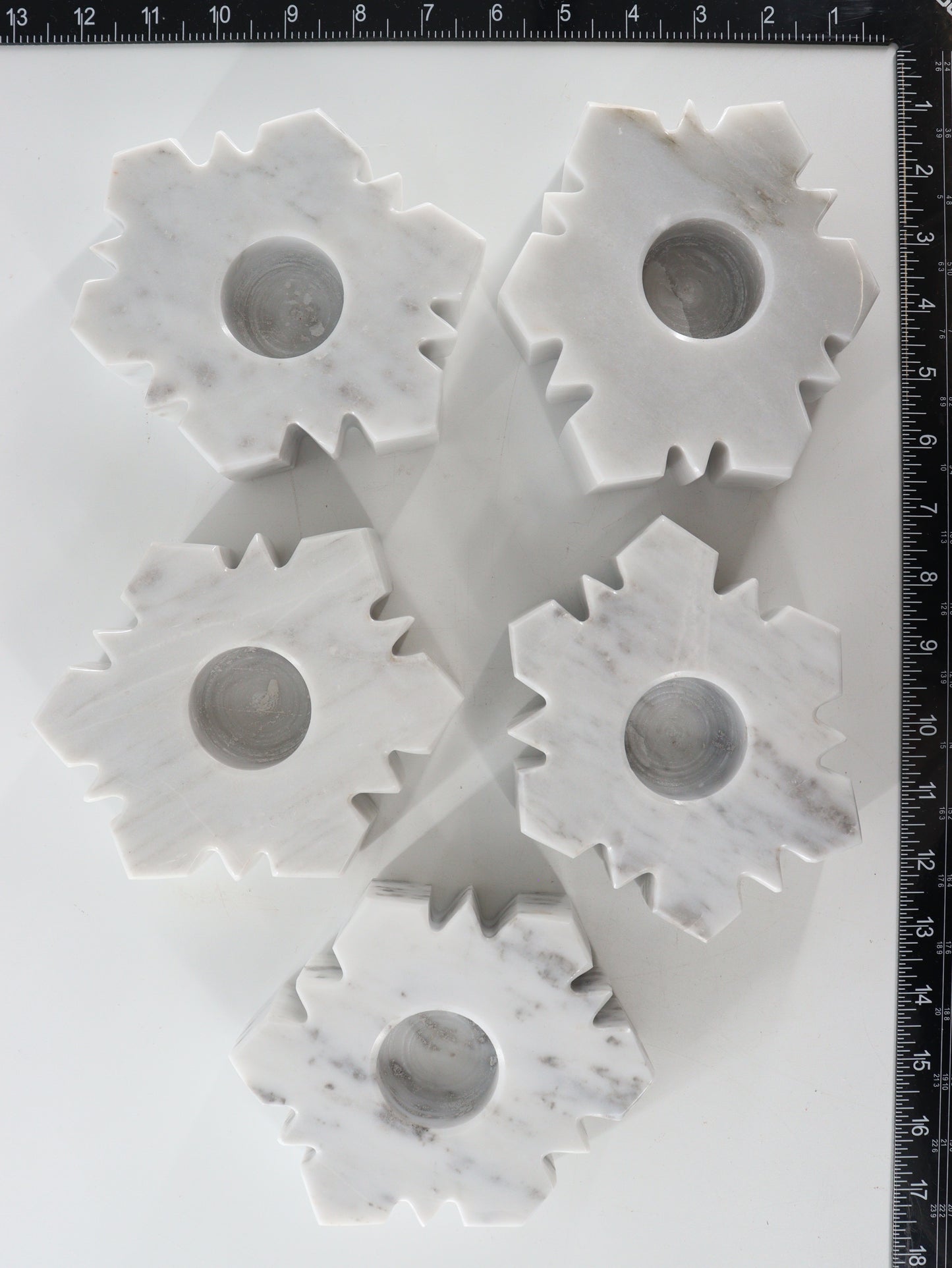 Marble Snowflake Candle Holders Set of 5 - Expert Wholesale and Supplier of Wholesale Crystals & Bulk Gemstones, []