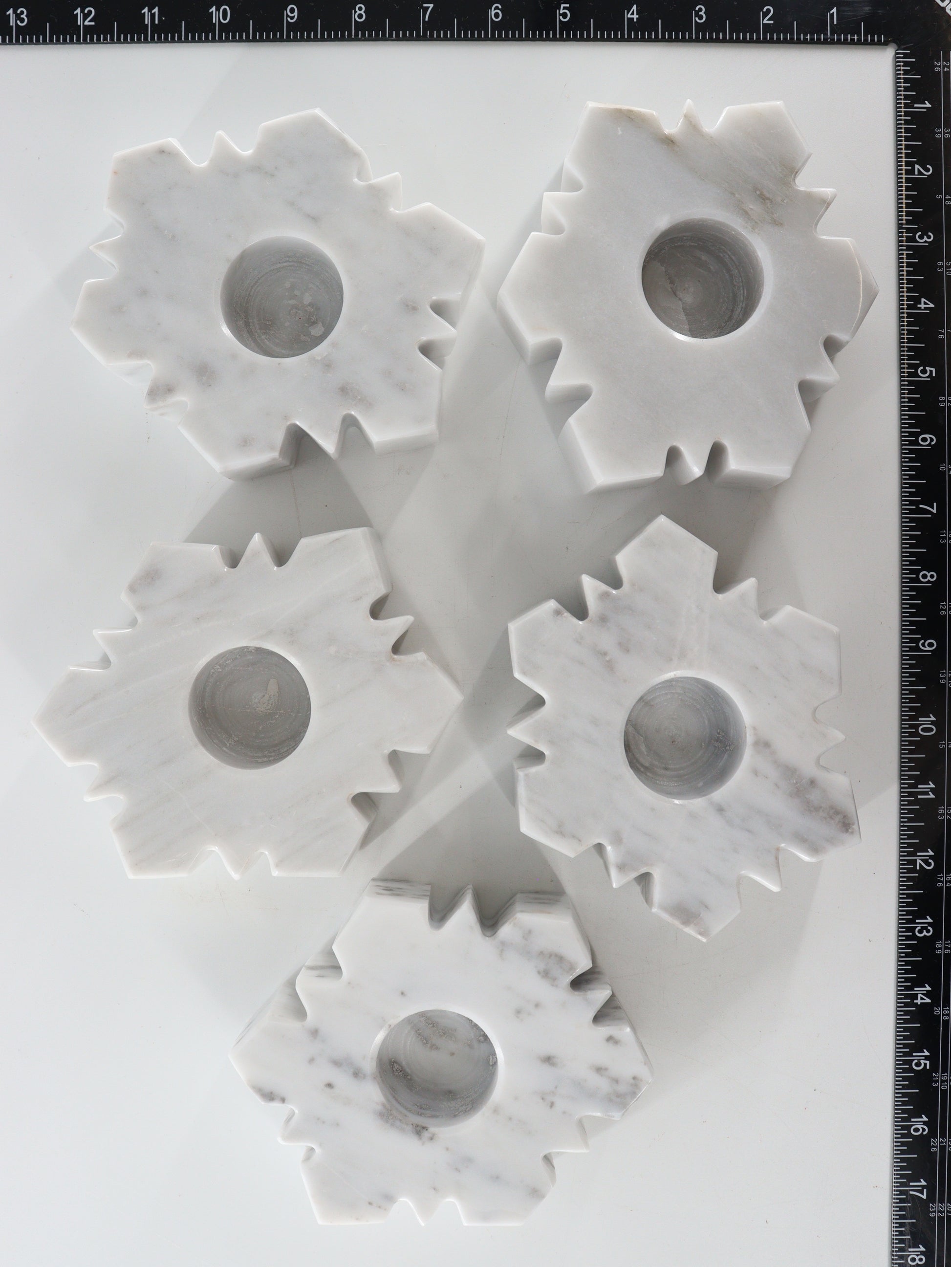 Marble Snowflake Candle Holders Set of 5 - Expert Wholesale and Supplier of Wholesale Crystals & Bulk Gemstones, []