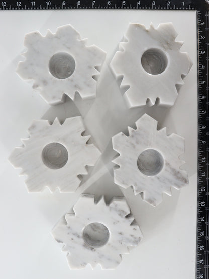 Marble Snowflake Candle Holders Set of 5 - Expert Wholesale and Supplier of Wholesale Crystals & Bulk Gemstones, []