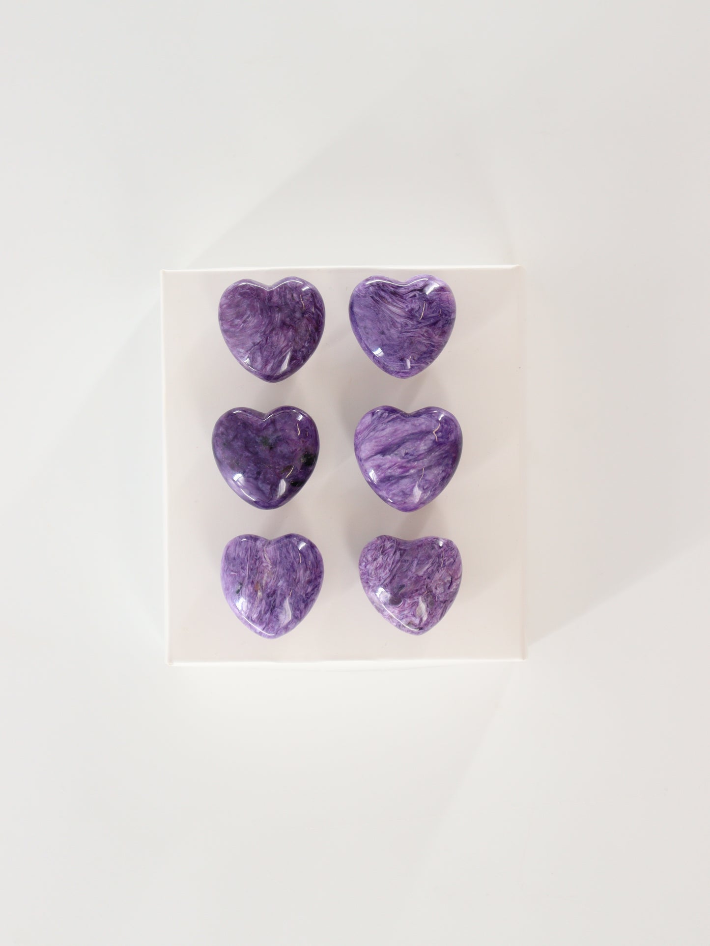 Charoite Hearts Set of 6 - Expert Wholesale and Supplier of Wholesale Crystals & Bulk Gemstones, []