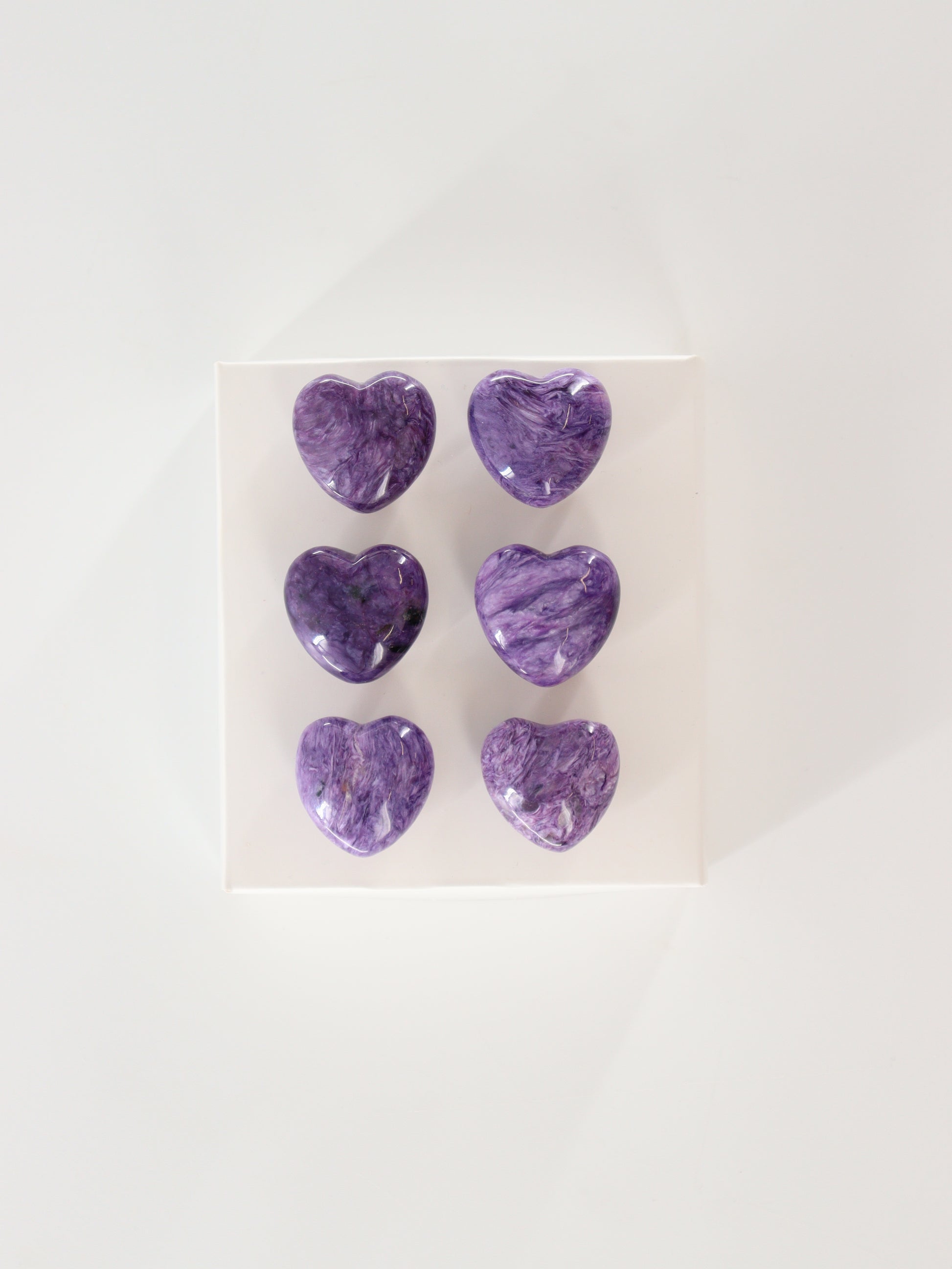 Charoite Hearts Set of 6 - Expert Wholesale and Supplier of Wholesale Crystals & Bulk Gemstones, []