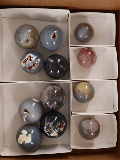 Agate Spheres Set of 12