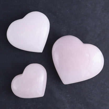 Pink Mangano Calcite Hearts Set of 6 - Expert Wholesale and Supplier of Wholesale Crystals & Bulk Gemstones, ["Calcite","Hearts","Madagascar","Pink Calcite"]