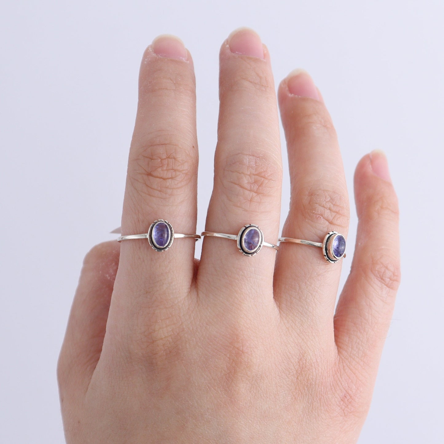 Tanzinite Rings Set of 5 (Ring Holders Not Included) - Expert Wholesale and Supplier of Wholesale Crystals & Bulk Gemstones, ["Ring","rings","sterling silver","Tanzinite"]