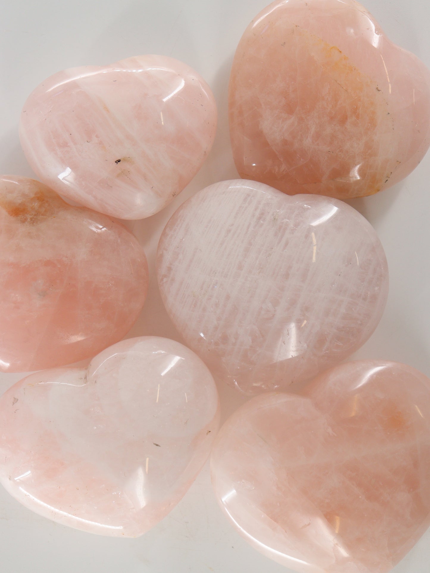 Rose Quartz Hearts Set of 6