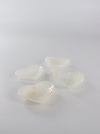 White Onyx Heart Dishes - Expert Supplier of Wholesale Crystals & Bulk Gemstones