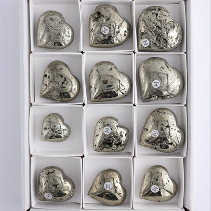 Pyrite Hearts Set of 12 - Expert Wholesale and Supplier of Wholesale Crystals & Bulk Gemstones, ["Hearts","Peru","Pyrite"]