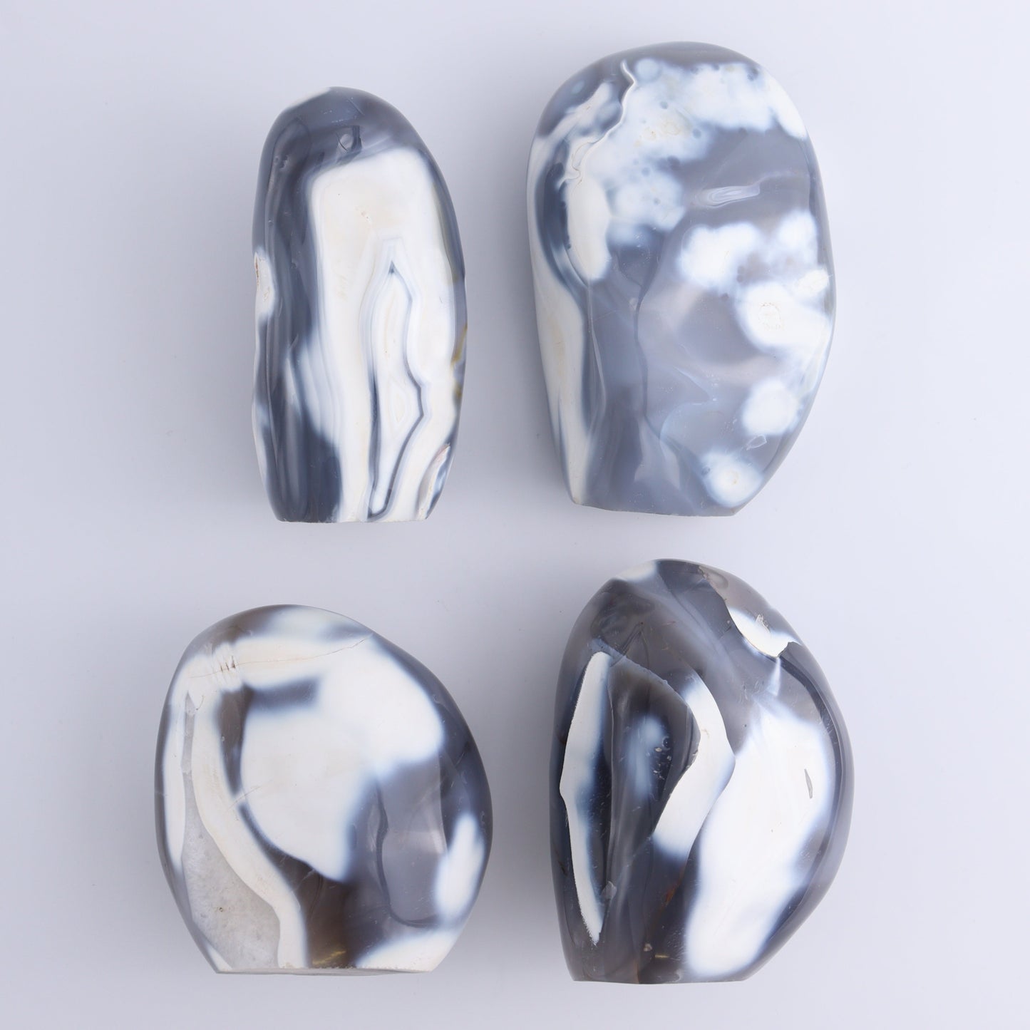 Orca Agate Freeform Set of 4 - Expert Wholesale and Supplier of Wholesale Crystals & Bulk Gemstones, ["Freeforms","Madagascar","Orca Agate"]