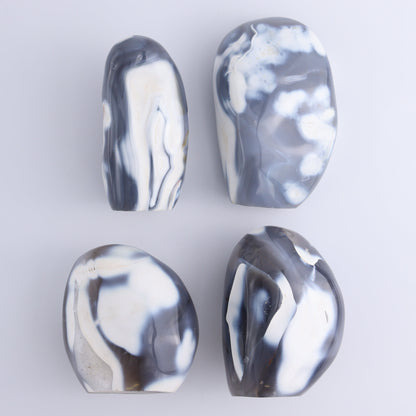 Orca Agate Freeform Set of 4 - Expert Wholesale and Supplier of Wholesale Crystals & Bulk Gemstones, ["Freeforms","Madagascar","Orca Agate"]