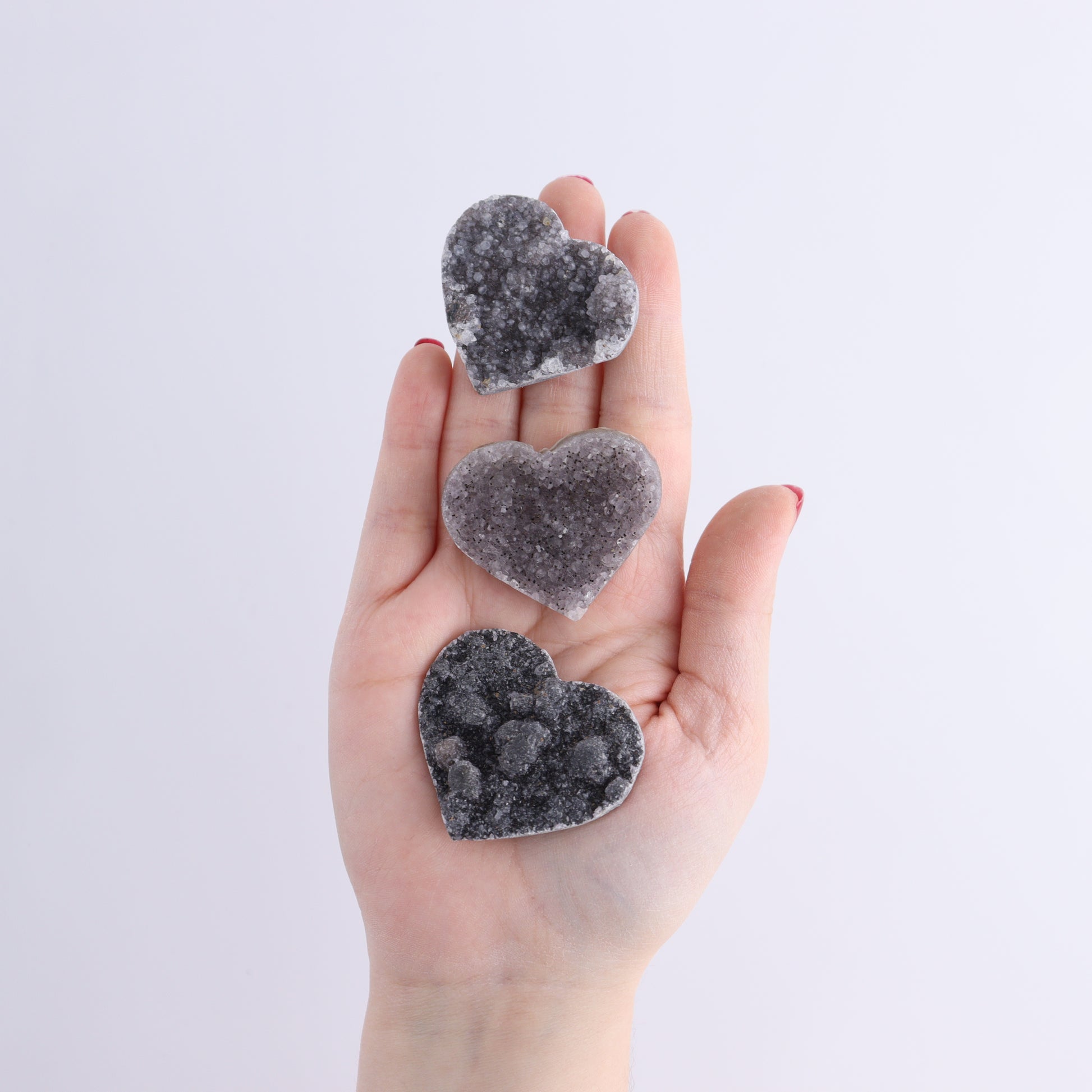 Amethyst Hearts Set of 8 - Expert Wholesale and Supplier of Wholesale Crystals & Bulk Gemstones, ["Amethyst","Hearts","Uruguay"]