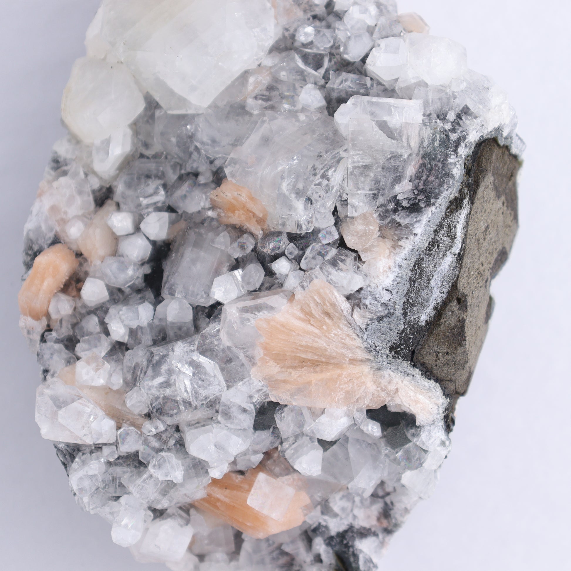 Apophyllite on Chalcedony Cluster - Expert Wholesale and Supplier of Wholesale Crystals & Bulk Gemstones, ["Apophyllite","Chalcedony","Clusters"]