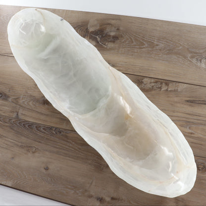 Mexican Onyx/Calcite Canoe Bowl 32"