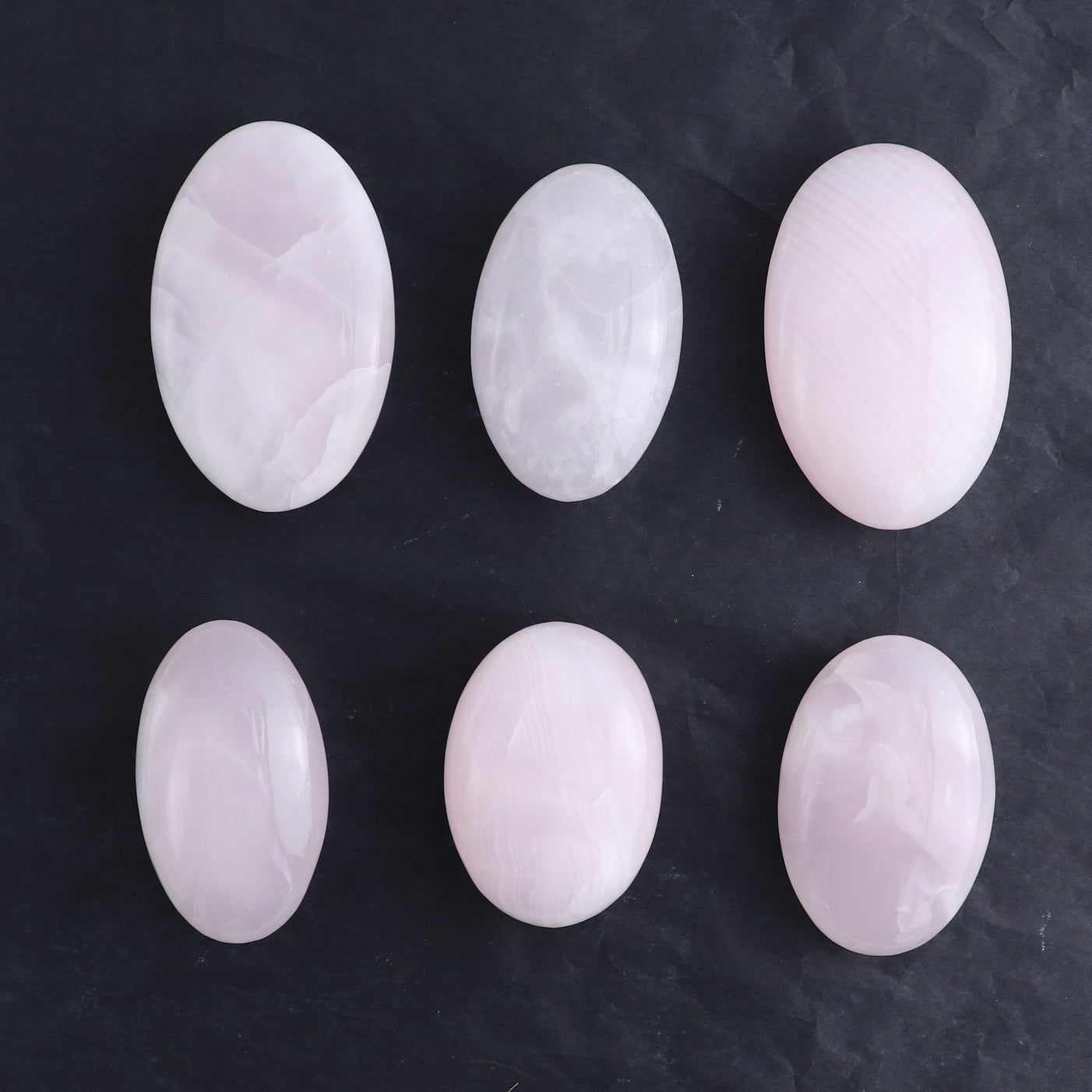 Pink Mangano Calcite Palm Stone Set of 6