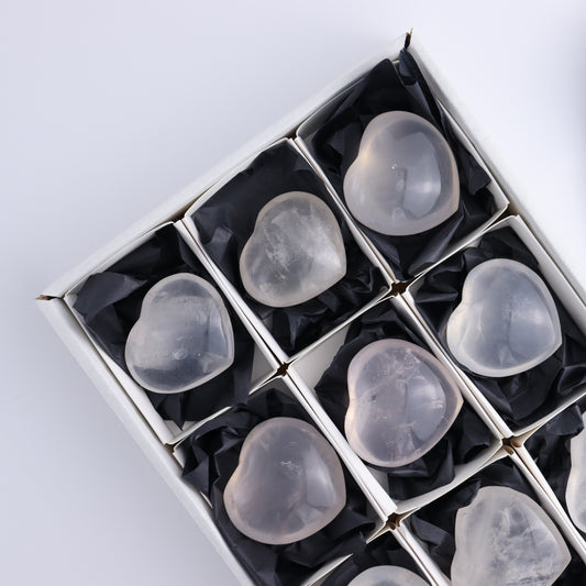 Girasol Quartz Hearts Set of 9 - Expert Wholesale and Supplier of Wholesale Crystals & Bulk Gemstones, ["Girasol","Girasol Quartz","Hearts","Quartz"]