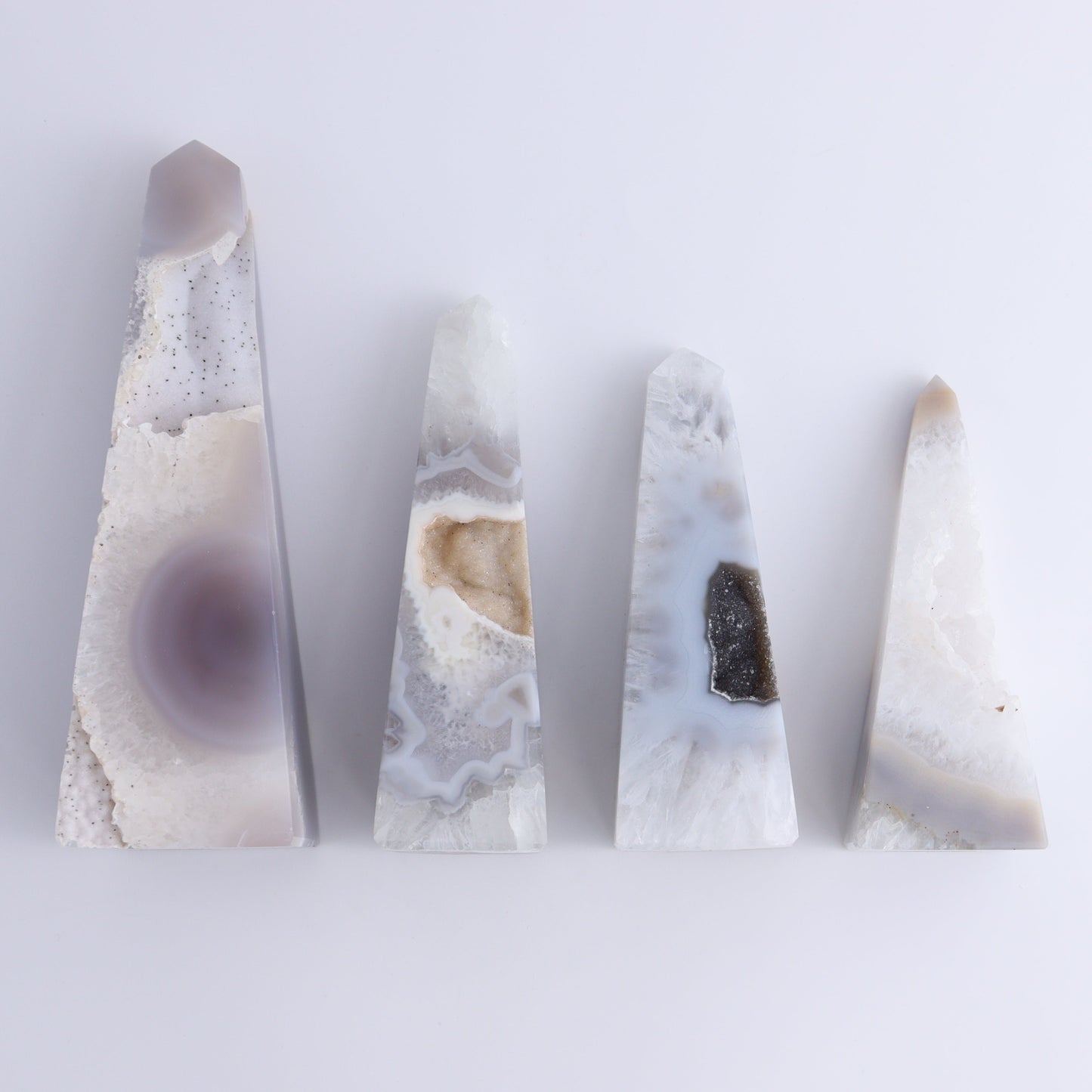 Agate Obelisk Set of 4 - Expert Wholesale and Supplier of Wholesale Crystals & Bulk Gemstones, ["Agate","Brazil","Obelisk"]