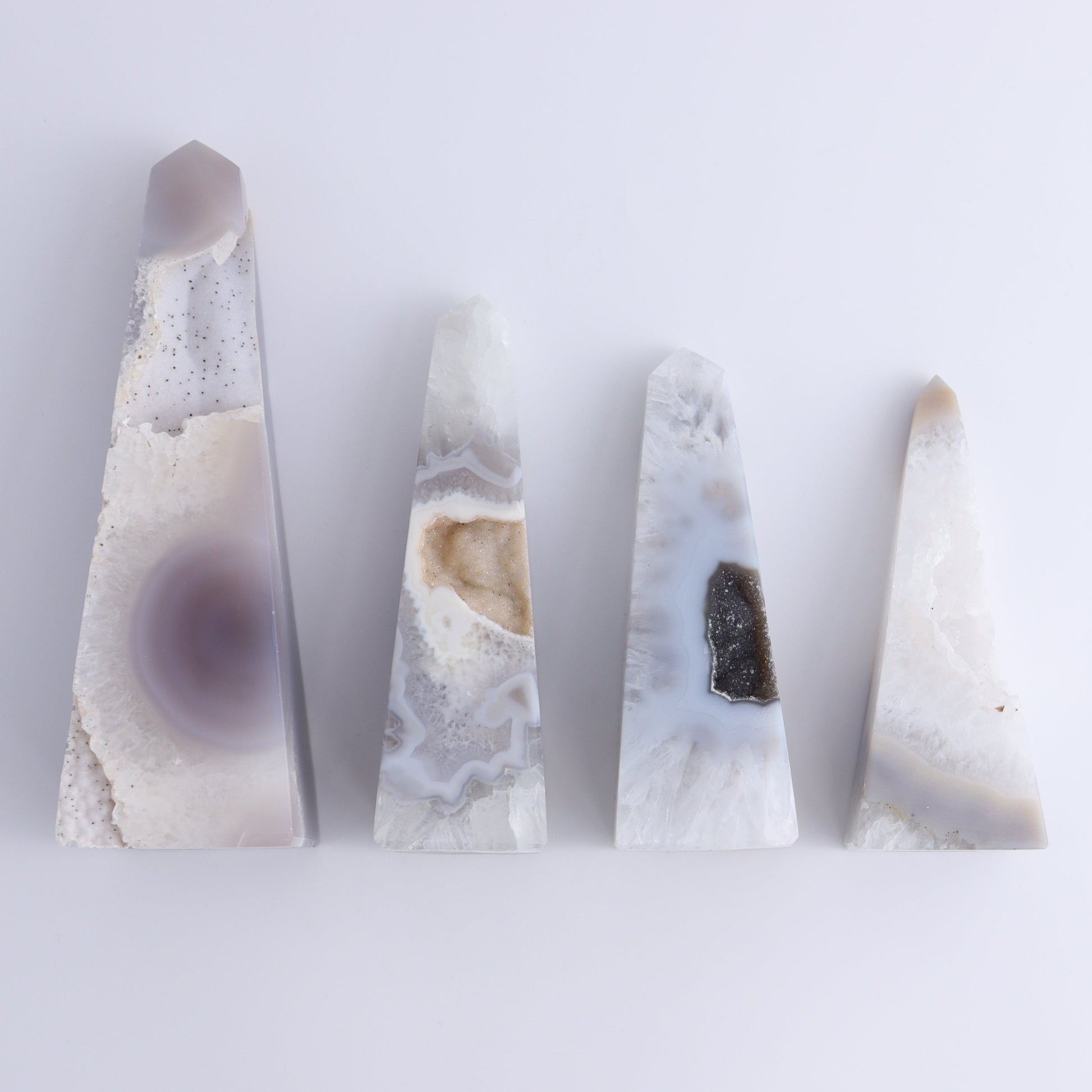 Agate Obelisk Set of 4 - Expert Wholesale and Supplier of Wholesale Crystals & Bulk Gemstones, ["Agate","Brazil","Obelisk"]