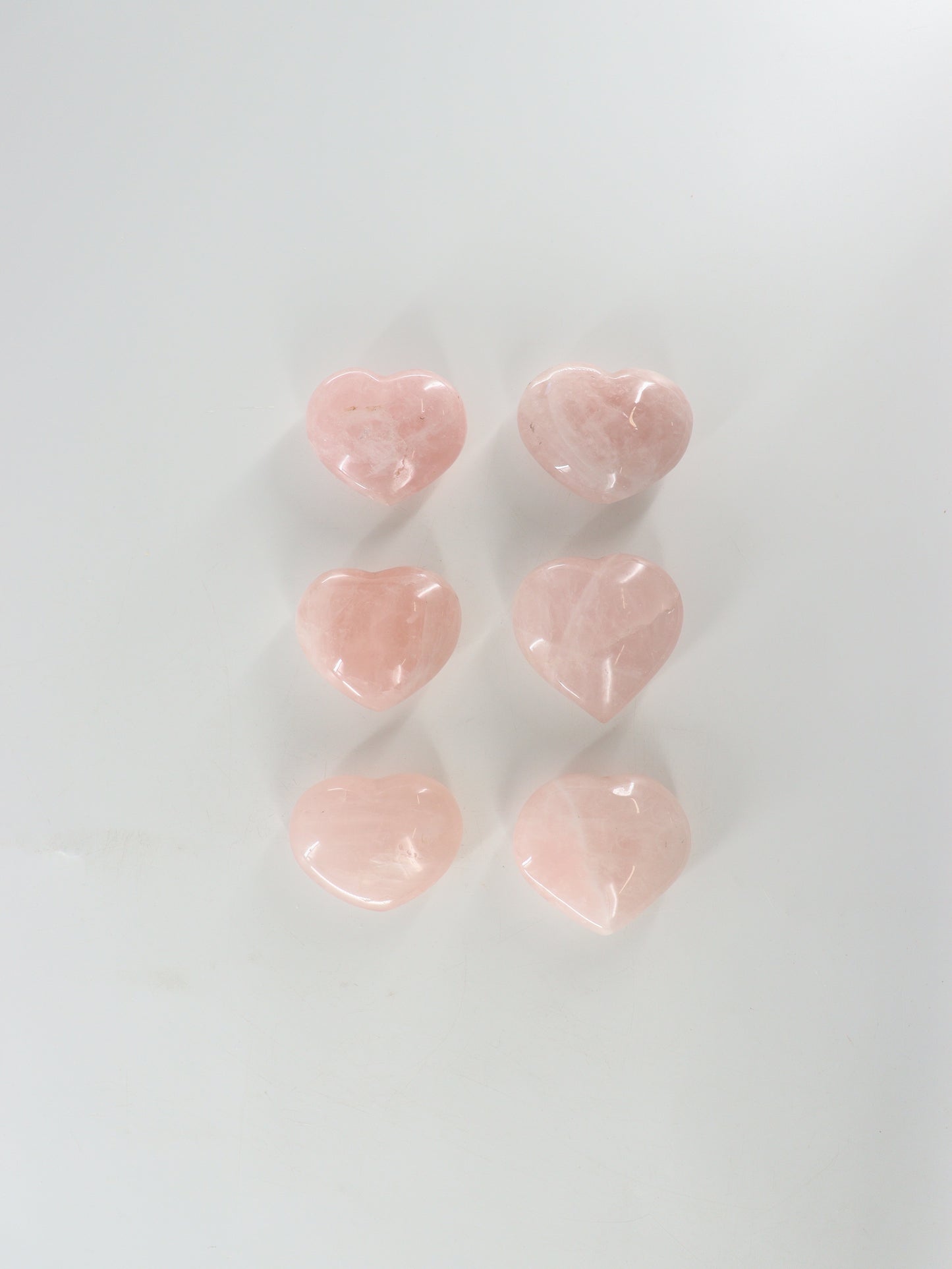 Rose Quartz Hearts Set of 6