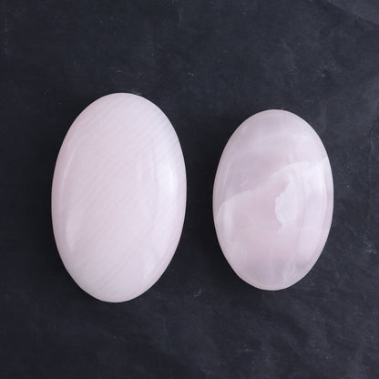 Pink Mangano Calcite Palm Stone Set of 6