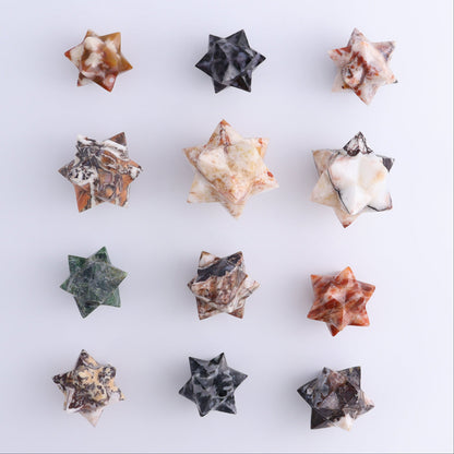 Mixed Stones Stars Set of 12 - Expert Wholesale and Supplier of Wholesale Crystals & Bulk Gemstones, ["jasper","Quartz","Rose Quartz","stars"]