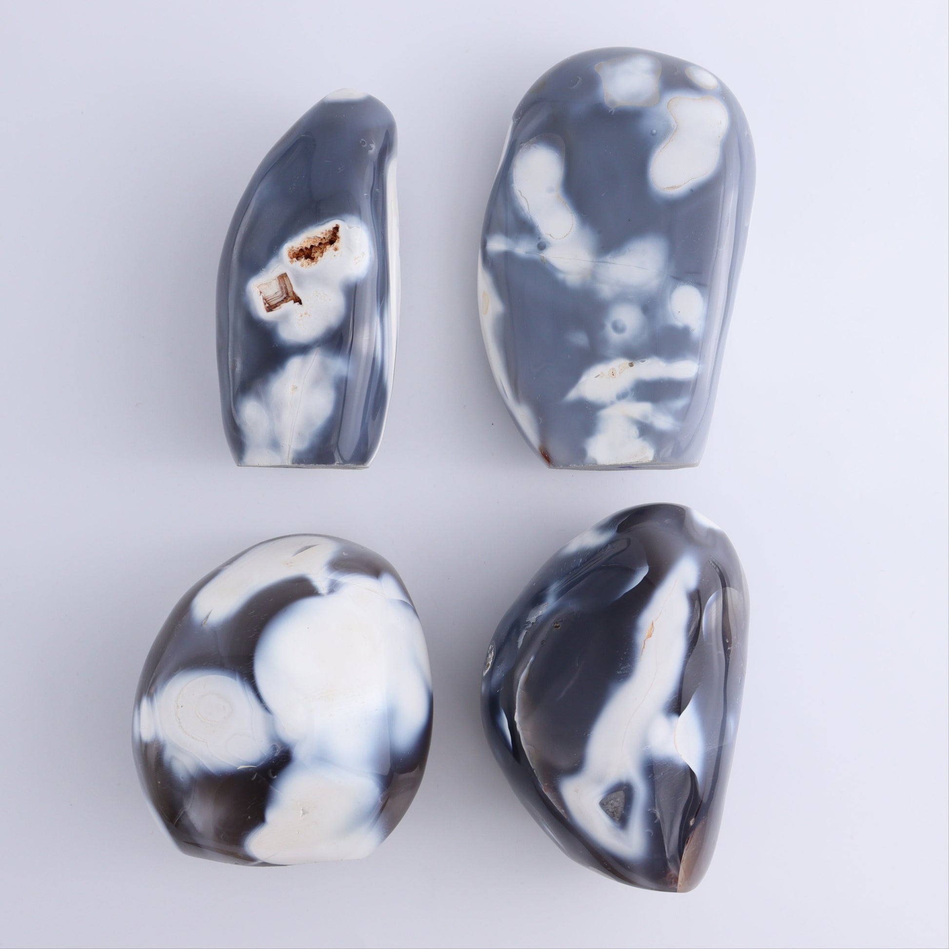 Orca Agate Freeform Set of 4 - Expert Wholesale and Supplier of Wholesale Crystals & Bulk Gemstones, ["Freeforms","Madagascar","Orca Agate"]