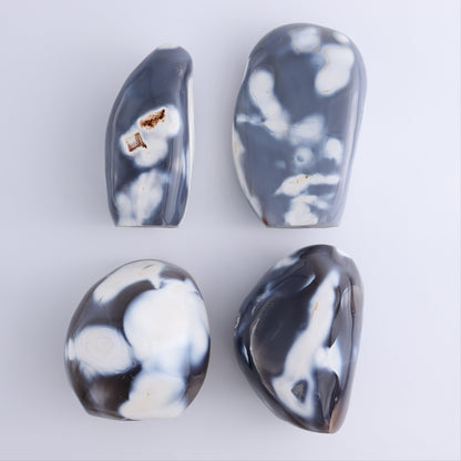 Orca Agate Freeform Set of 4 - Expert Wholesale and Supplier of Wholesale Crystals & Bulk Gemstones, ["Freeforms","Madagascar","Orca Agate"]
