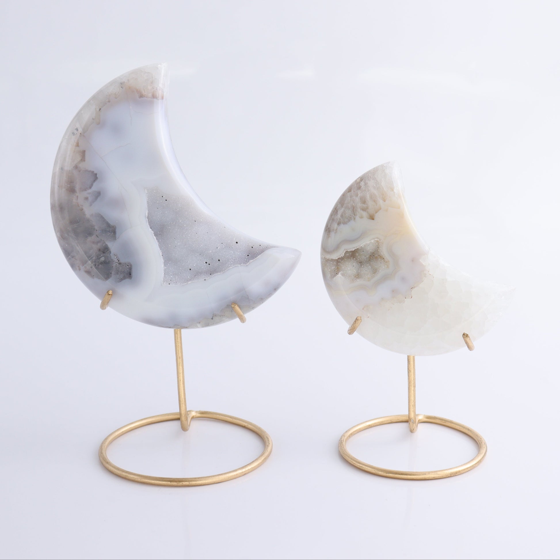 Agate Moons with Stand Set of 5 - Expert Wholesale and Supplier of Wholesale Crystals & Bulk Gemstones, ["Agate","Brazil","moons"]
