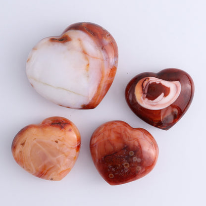 Carnelian Hearts Set of 12 - Expert Wholesale and Supplier of Wholesale Crystals & Bulk Gemstones, ["carnelian","Hearts","Madagascar"]