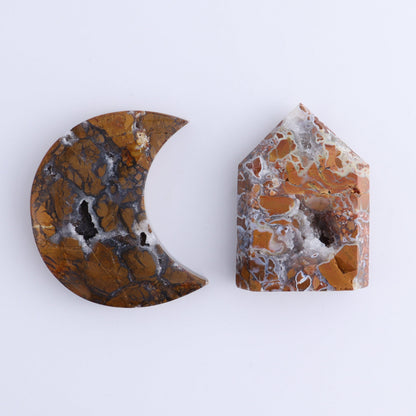 Brecciated Jasper Moons, Stars, Towers, Clouds, and Flames Set of 10 - Expert Wholesale and Supplier of Wholesale Crystals & Bulk Gemstones, ["Brecciated Jasper","Clouds","flames","Indonesia","moons","stars","Towers"]