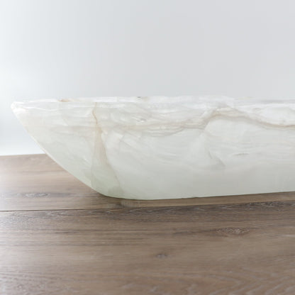 Mexican Onyx/Calcite Canoe Bowl 32"