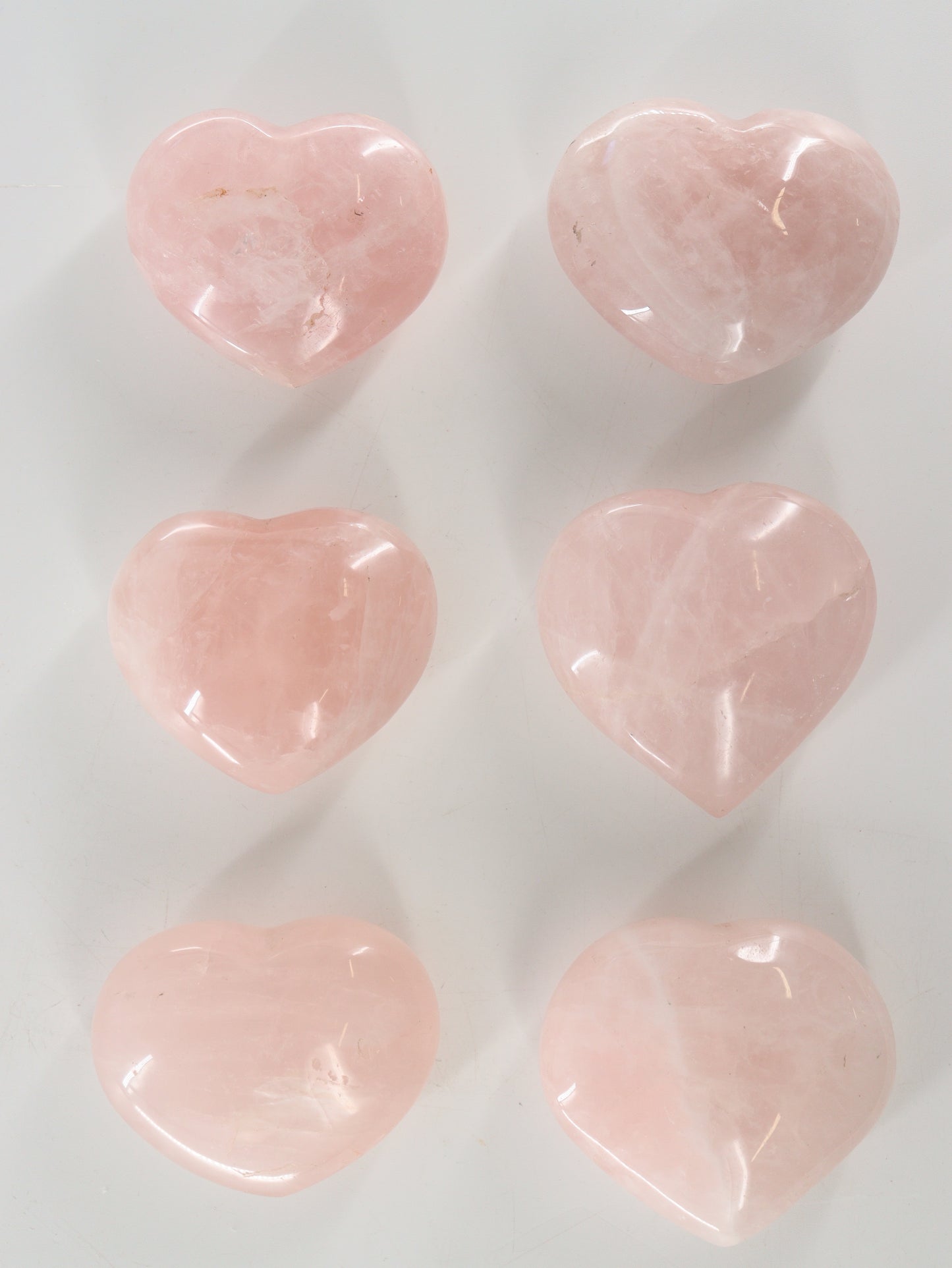 Rose Quartz Hearts Set of 6