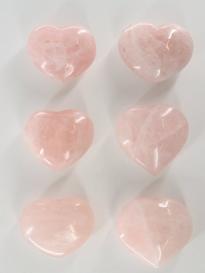 Rose Quartz Hearts Set of 6