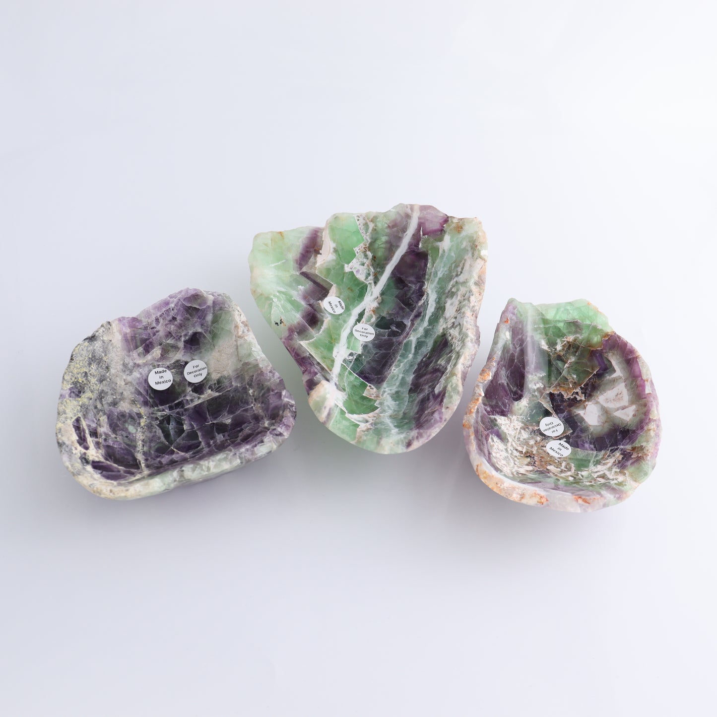 Fluorite Bowls Set of 3 - Expert Wholesale and Supplier of Wholesale Crystals & Bulk Gemstones, ["Bowls","Fluorite","Mexico"]