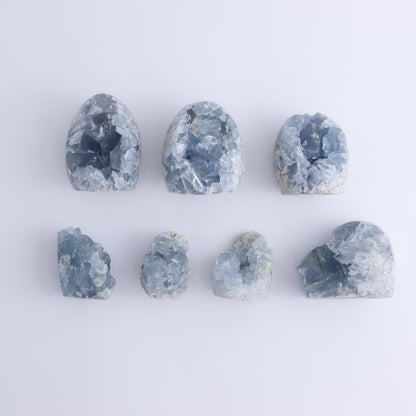 Celestite Set of 7 - Expert Wholesale and Supplier of Wholesale Crystals & Bulk Gemstones, ["Celestite","Freeform","Madagascar"]