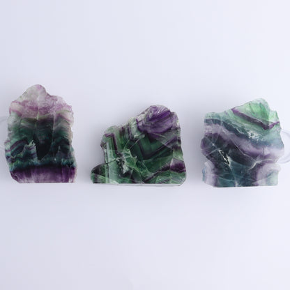 Fluorite Half Polished & Half Natural Set of 19 - Expert Wholesale and Supplier of Wholesale Crystals & Bulk Gemstones, ["China","Face Polished","Fluorite","Polished"]