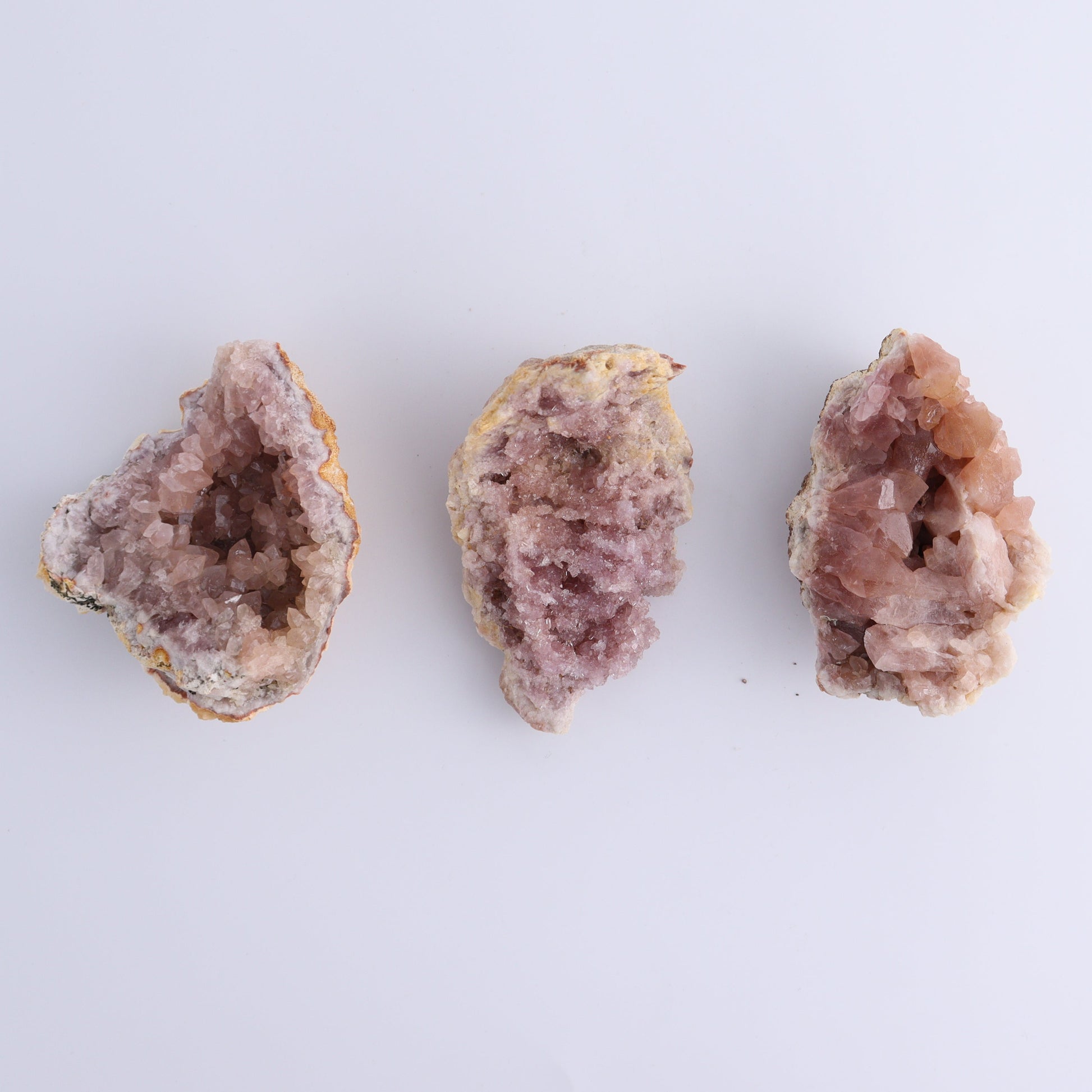 Pink Amethyst Geodes Flat of 18 - Expert Wholesale and Supplier of Wholesale Crystals & Bulk Gemstones, ["Amethyst","Pink Amethyst"]
