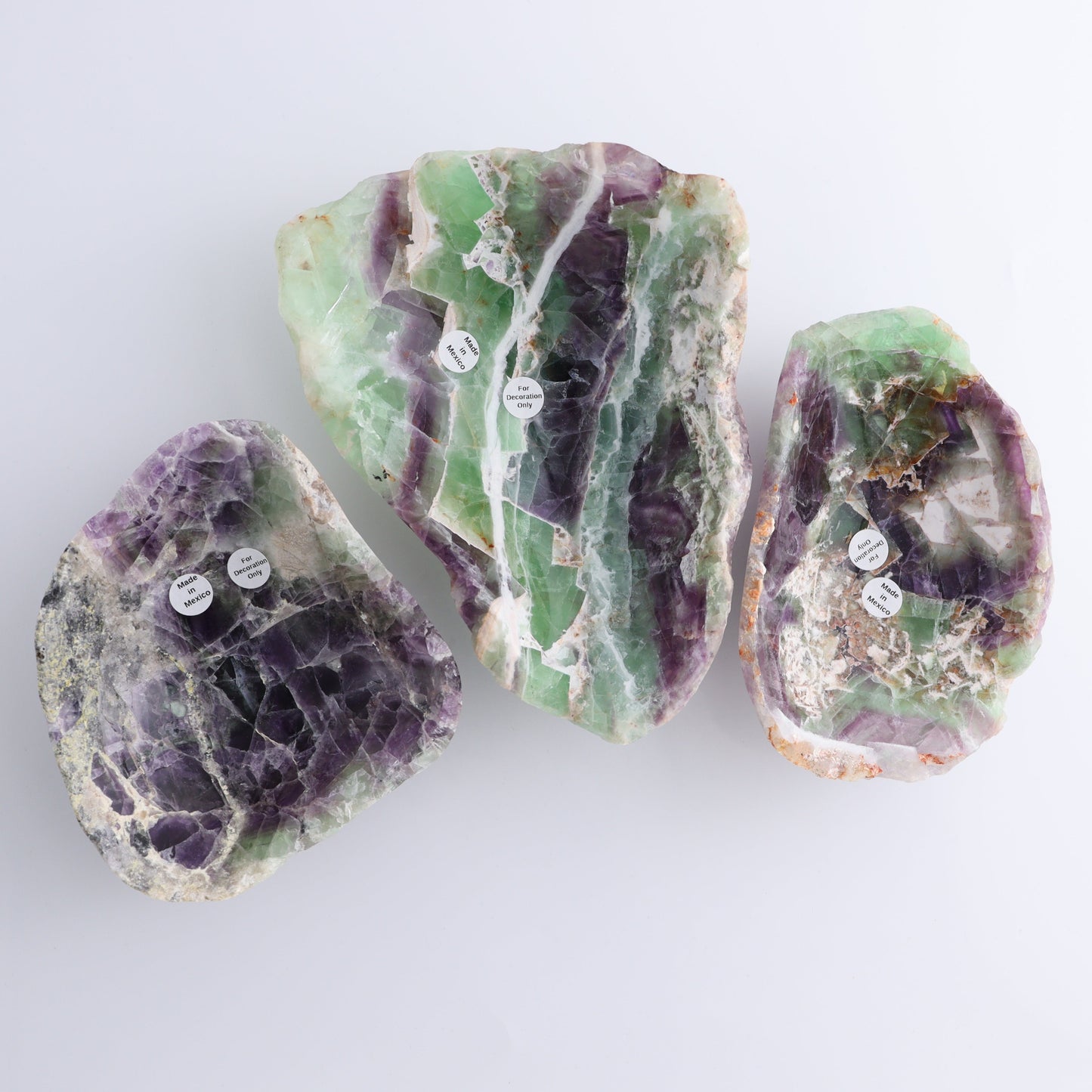 Fluorite Bowls Set of 3 - Expert Wholesale and Supplier of Wholesale Crystals & Bulk Gemstones, ["Bowls","Fluorite","Mexico"]