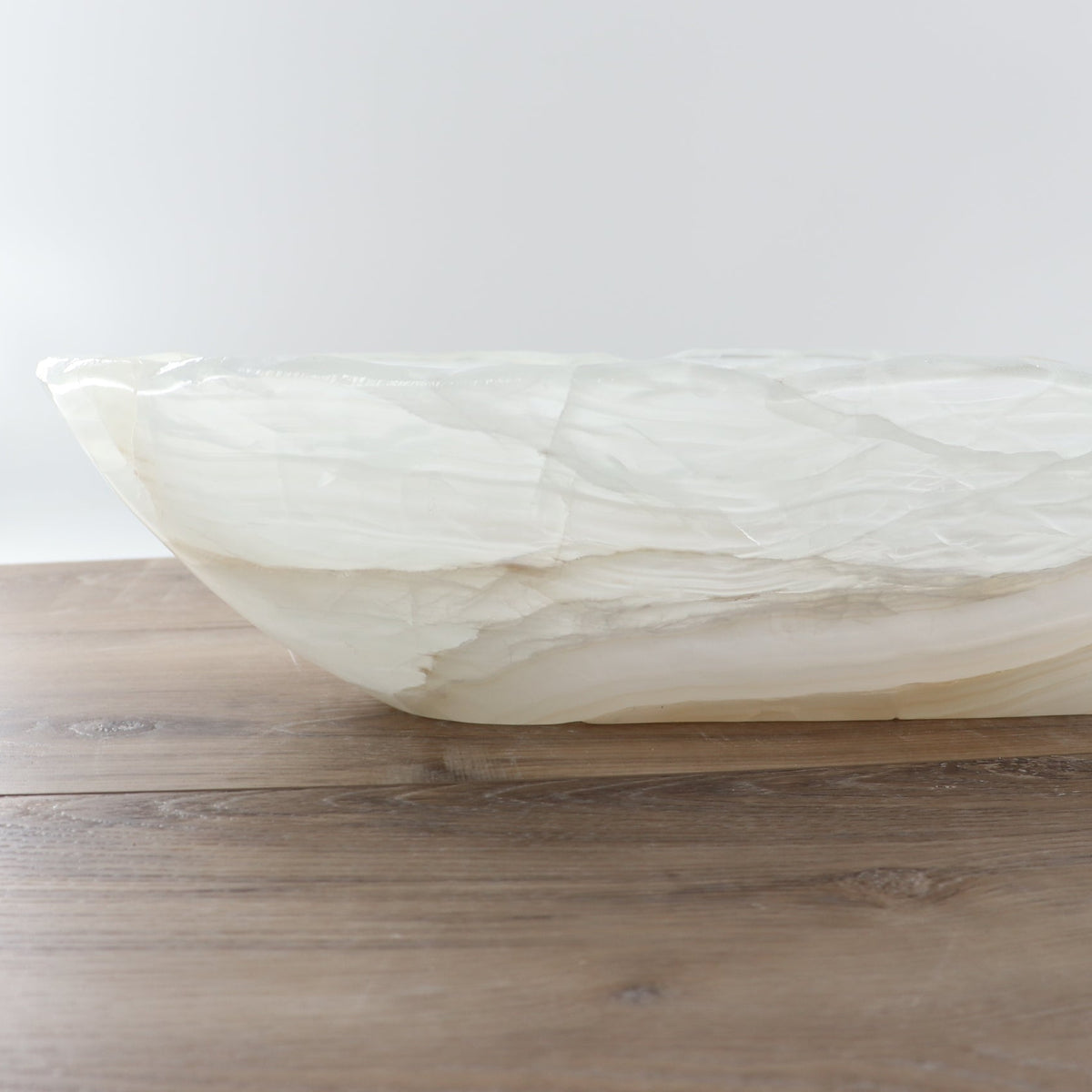 Mexican Onyx/Calcite Canoe Bowl 32"