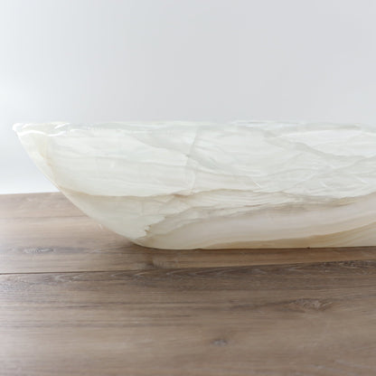 Mexican Onyx/Calcite Canoe Bowl 32"