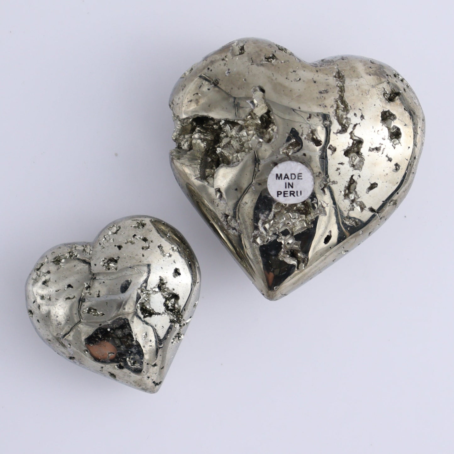 Pyrite Hearts Set of 12 - Expert Wholesale and Supplier of Wholesale Crystals & Bulk Gemstones, ["Hearts","Peru","Pyrite"]