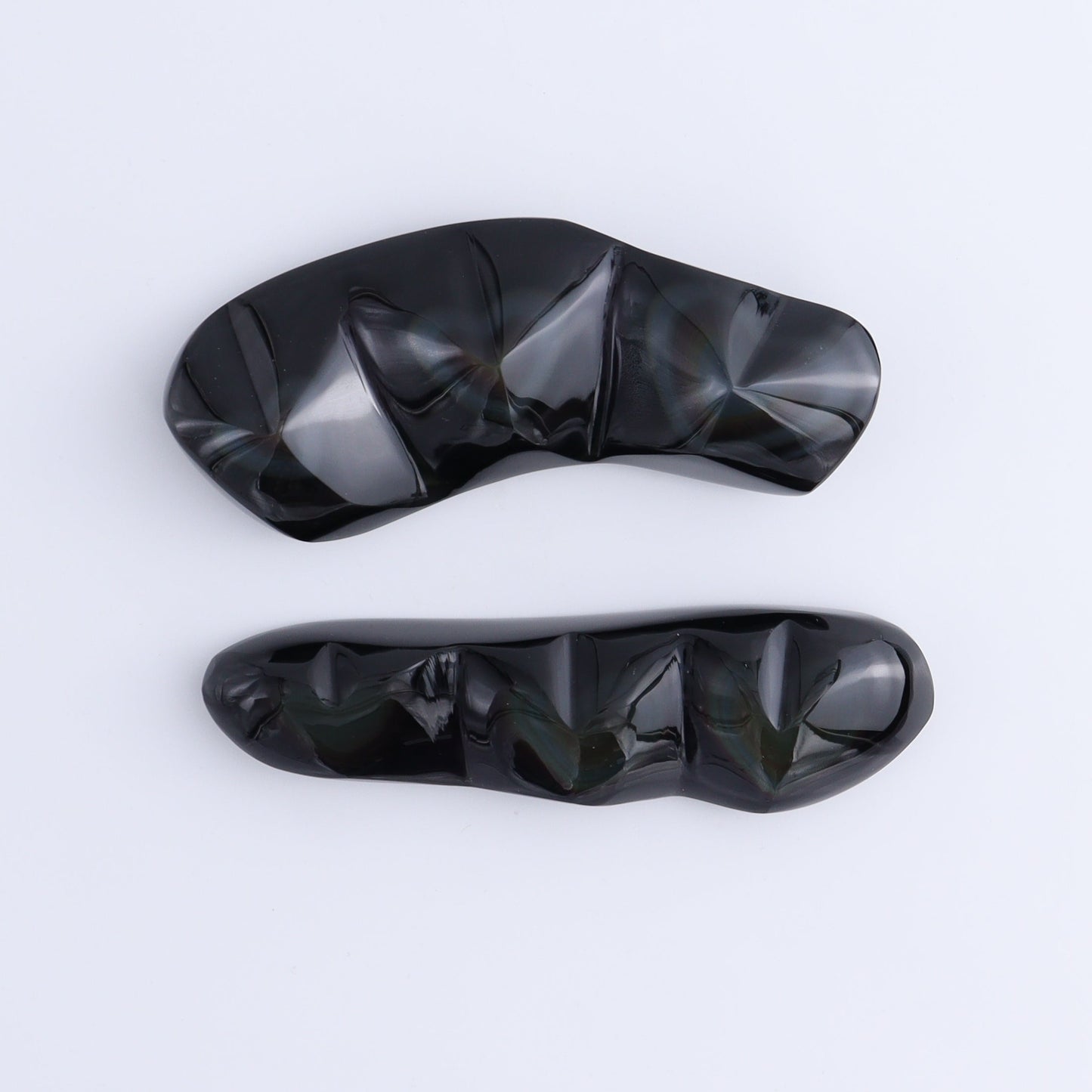 Rainbow Obsidian Heart Set of 2 - Expert Wholesale and Supplier of Wholesale Crystals & Bulk Gemstones, ["Hearts","Mexico","Obsidian","Rainbow Obsidian"]