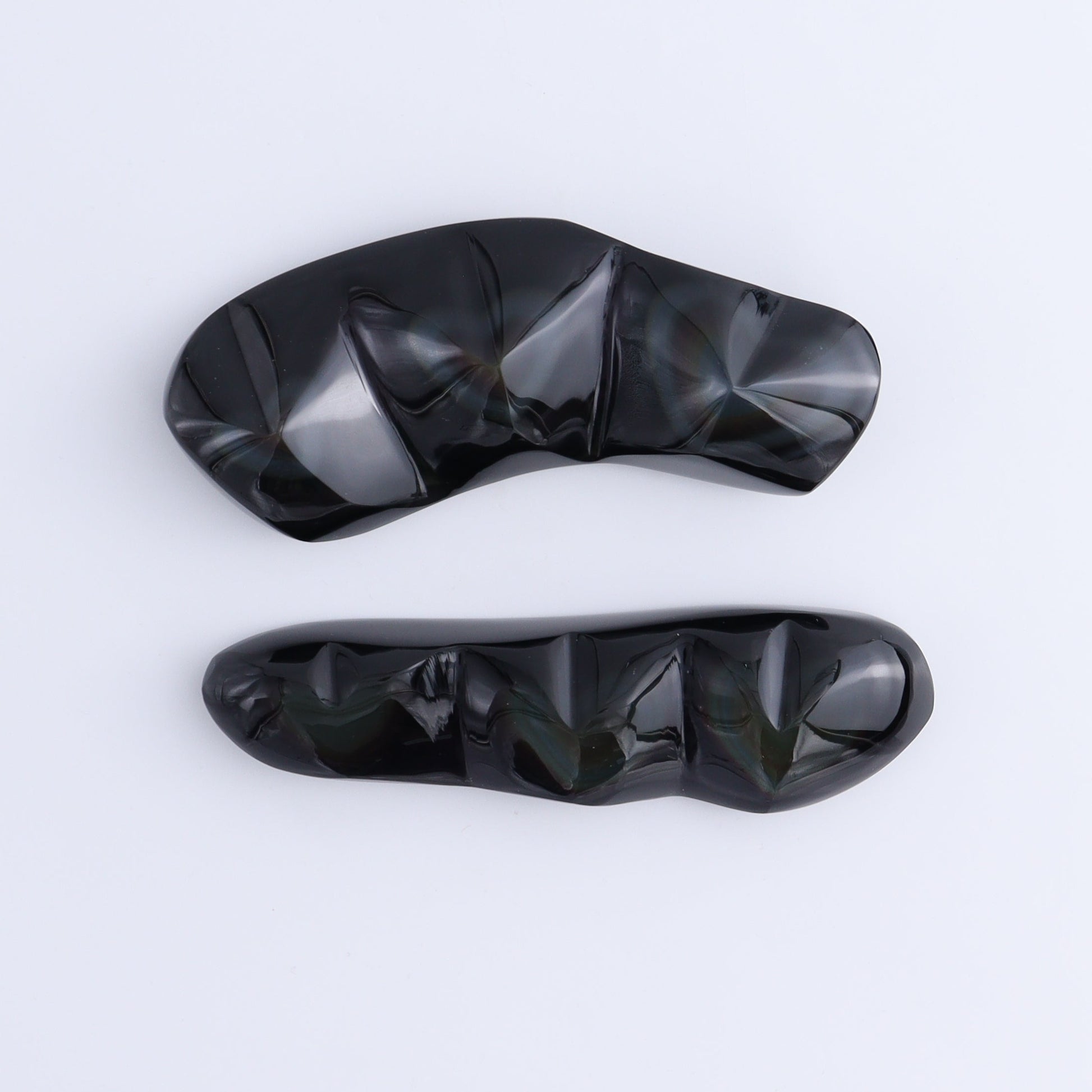 Rainbow Obsidian Heart Set of 2 - Expert Wholesale and Supplier of Wholesale Crystals & Bulk Gemstones, ["Hearts","Mexico","Obsidian","Rainbow Obsidian"]