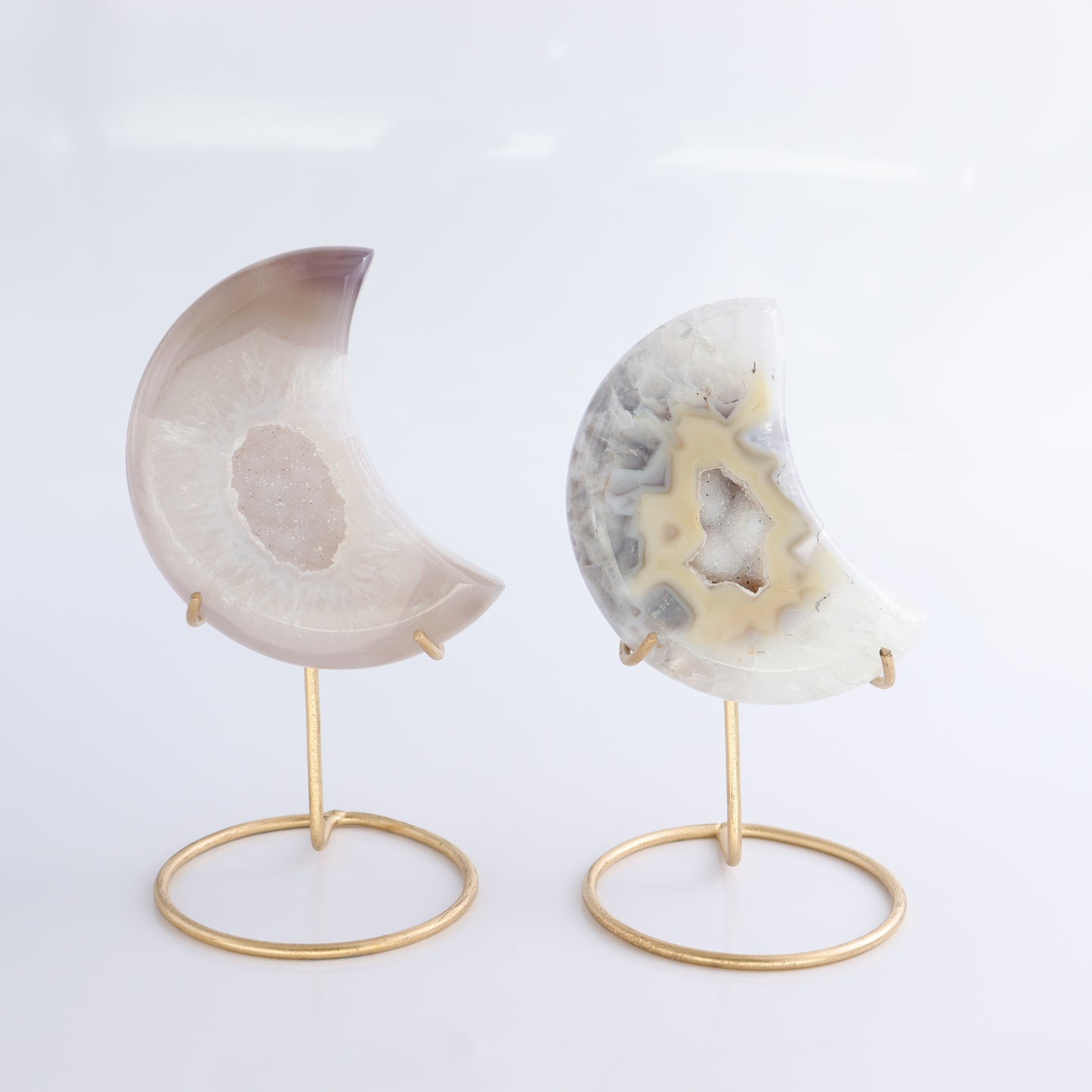 Agate Moons with Stand Set of 5 - Expert Wholesale and Supplier of Wholesale Crystals & Bulk Gemstones, ["Agate","Brazil","moons"]