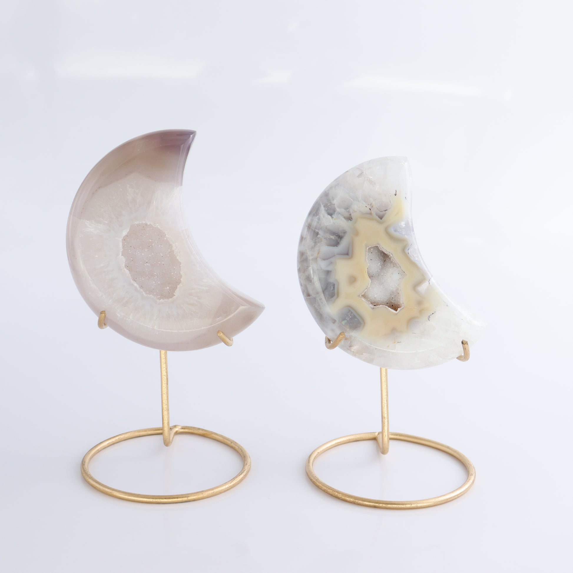 Agate Moons with Stand Set of 5 - Expert Wholesale and Supplier of Wholesale Crystals & Bulk Gemstones, ["Agate","Brazil","moons"]