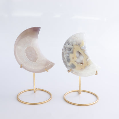 Agate Moons with Stand Set of 5 - Expert Wholesale and Supplier of Wholesale Crystals & Bulk Gemstones, ["Agate","Brazil","moons"]