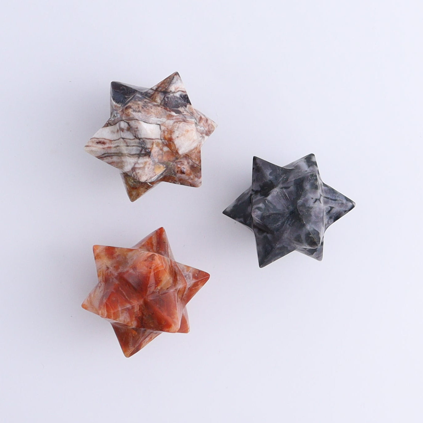 Mixed Stones Stars Set of 12 - Expert Wholesale and Supplier of Wholesale Crystals & Bulk Gemstones, ["jasper","Quartz","Rose Quartz","stars"]